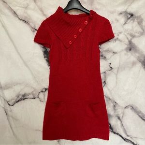 Red Sweater dress with pockets!!